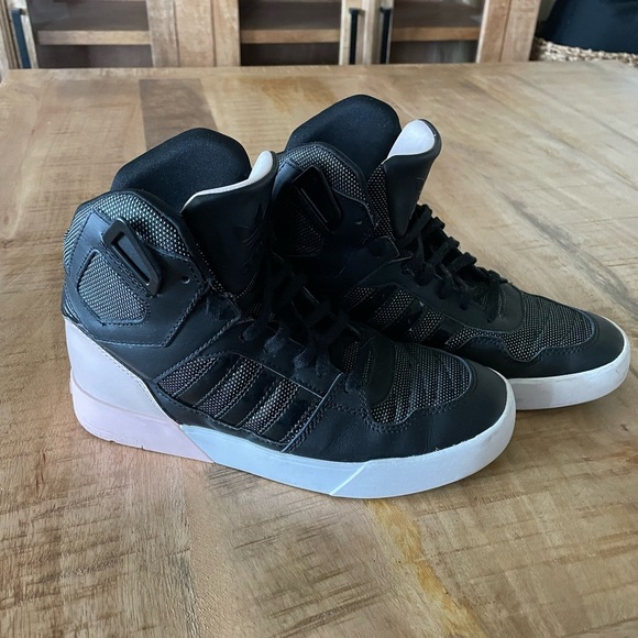 Adidas H-Top Sneakers Black,Lite Pink and White Size 5 1/2 Streetwear Casual - Picture 2 of 8